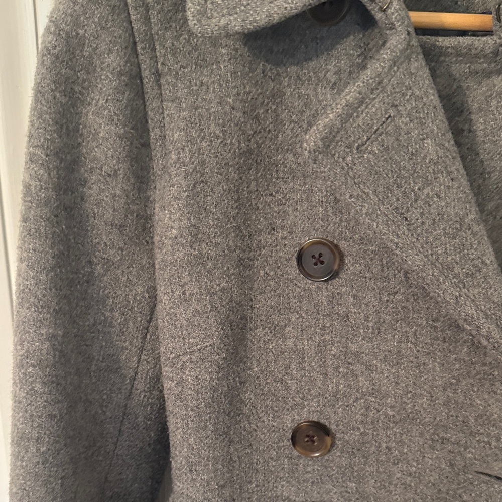 J. Crew Gray Wool Coat. Size 6. - Picture 3 of 10
